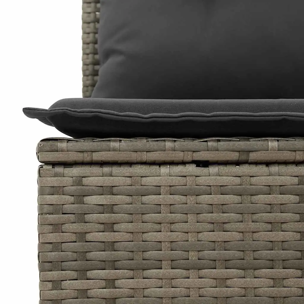 7 Piece Garden Sofa Set with Storage Cushions Grey Outdoor Patio Furniture