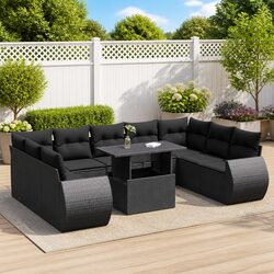 Your Ideal 10-Piece Black Outdoor Sofa Set Awaits