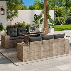 Inviting 7 Piece Outdoor Furniture Set with Cushions