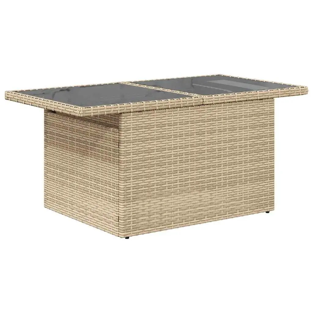 Garden Sofa Set 8 Piece Outdoor Furniture Beige Patio Seating Rattan Modular