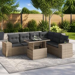 Your Perfect 7-Piece Grey Outdoor Sofa Set Awaits