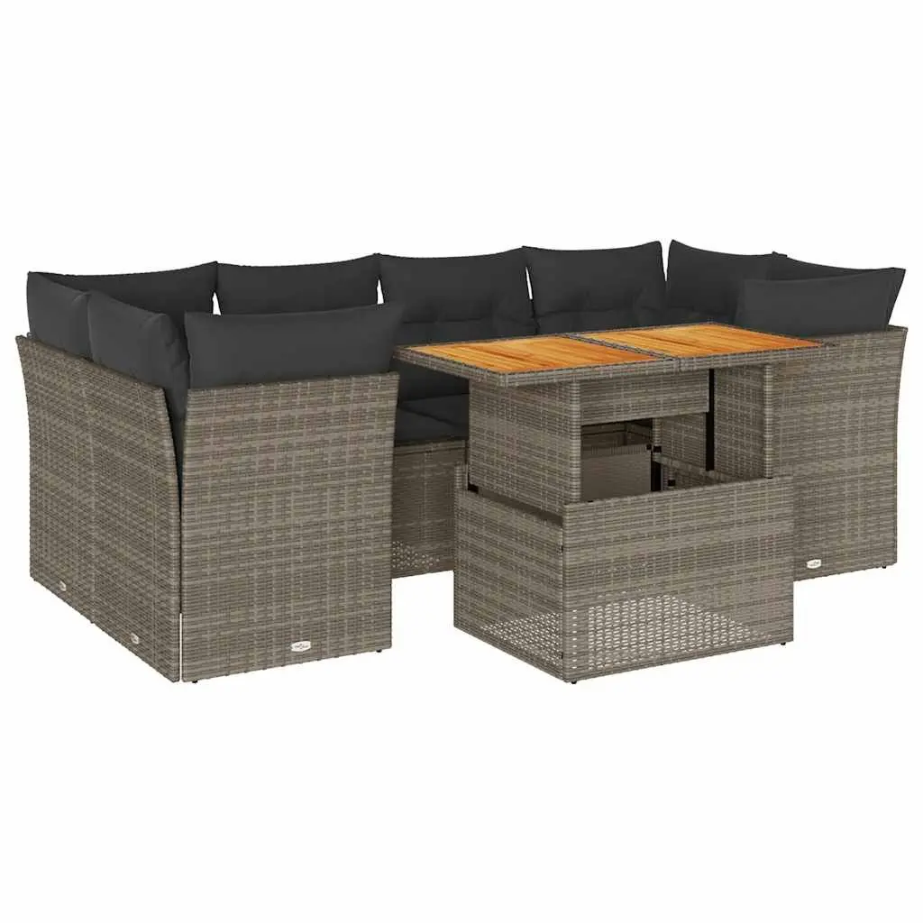 7 Piece Garden Sofa Set in Grey