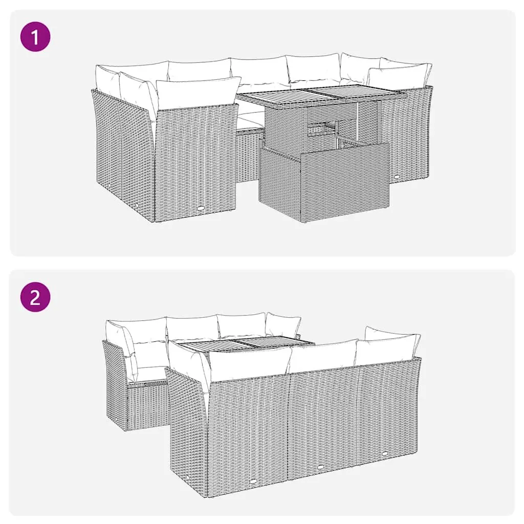 7 Piece Garden Sofa Set in Grey