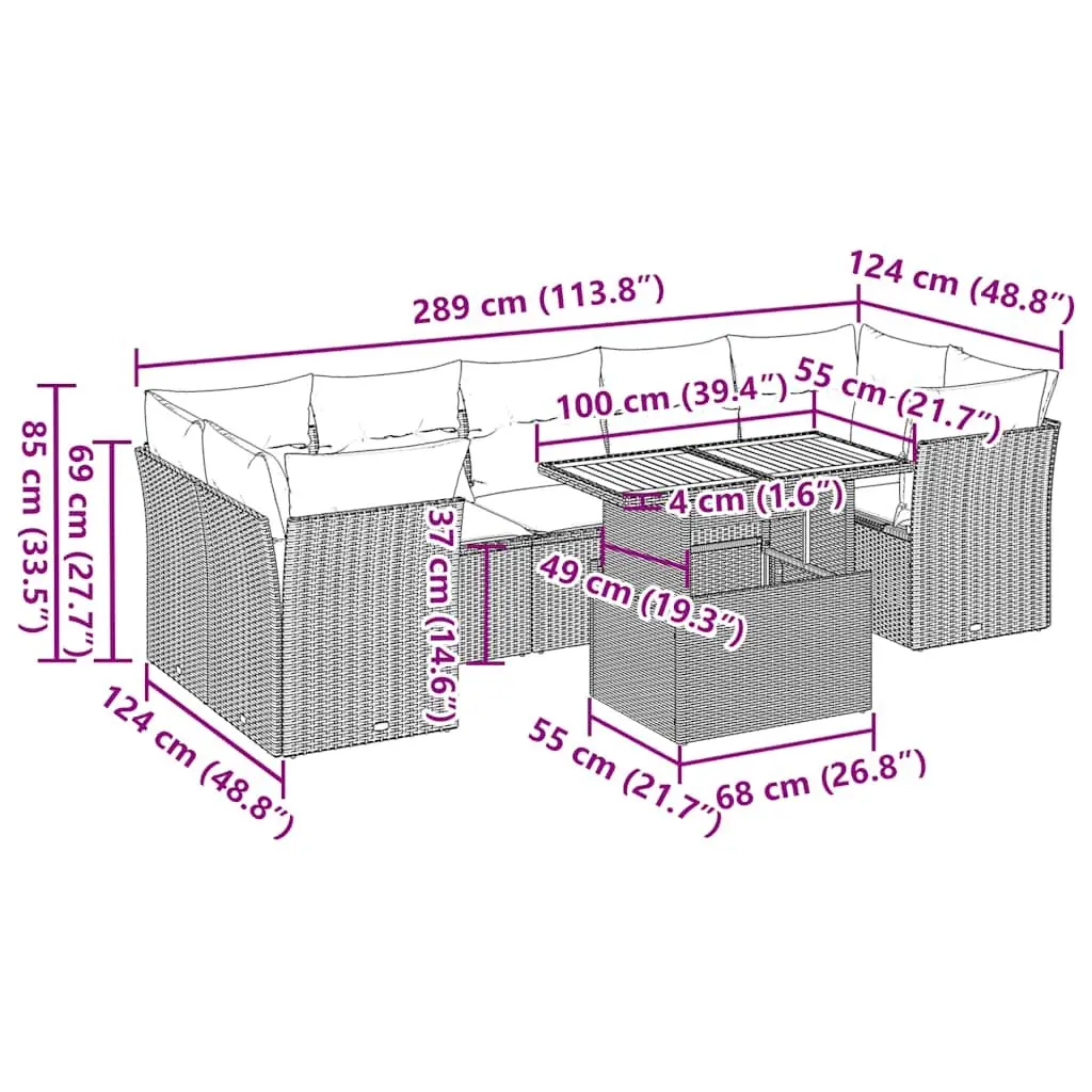 8 Piece Sofa Set
