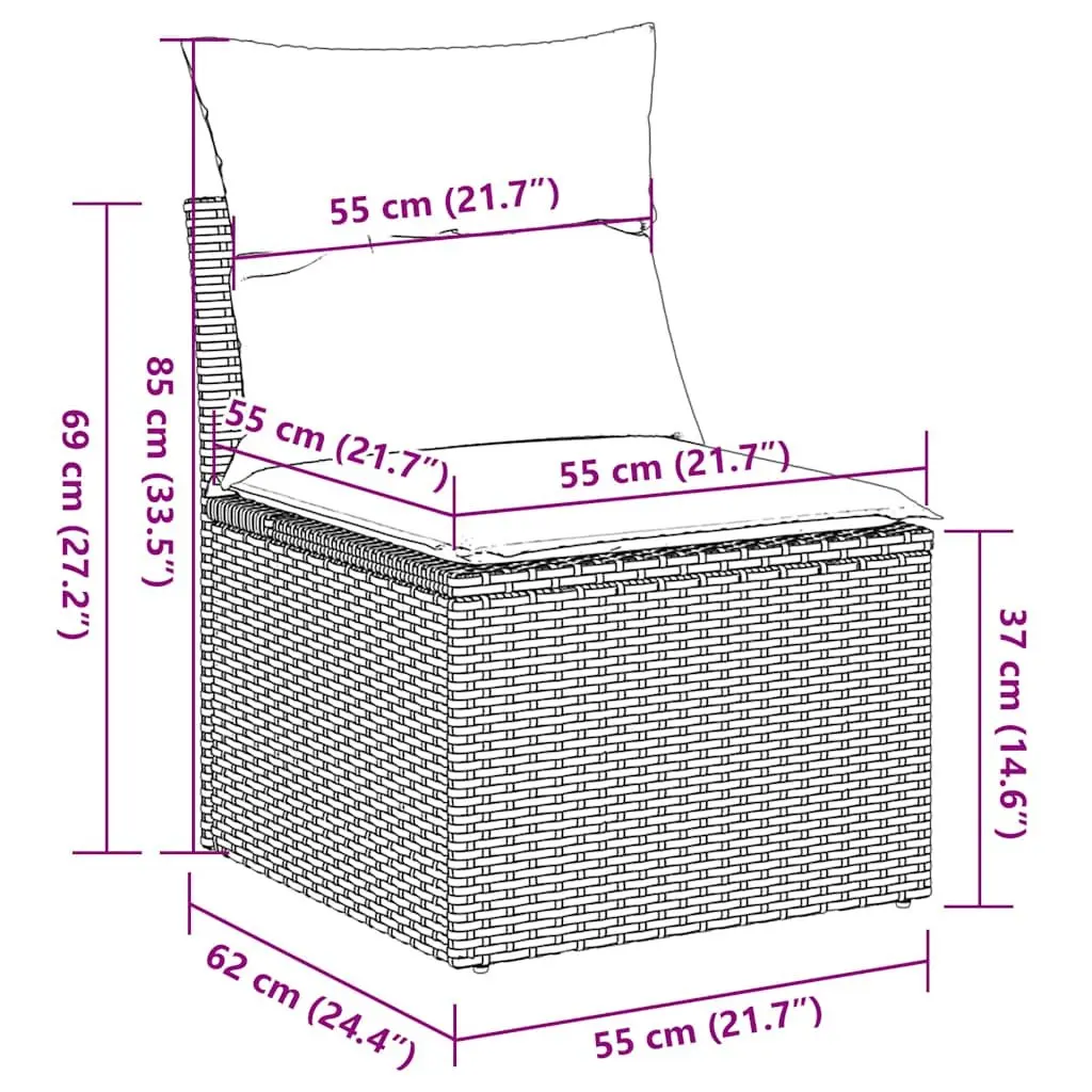 Garden Sofa Set 5 Piece Outdoor Furniture Patio Poly Rattan Black with Cushions