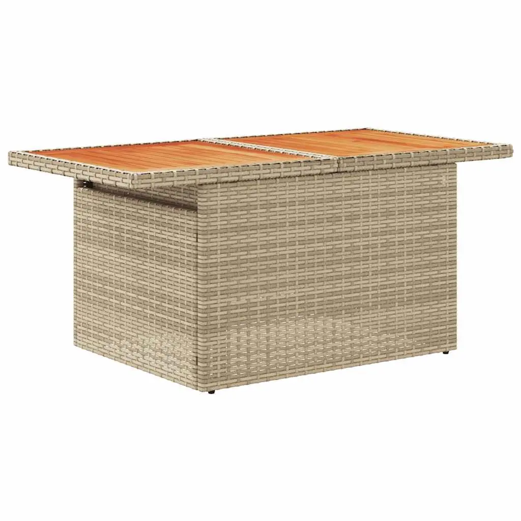 Garden Sofa Set 5 Piece Outdoor Furniture Beige Poly Rattan Patio Lounge with