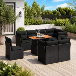 Your Perfect 9-Piece Black Garden Sofa Set Awaits