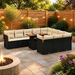 Friendly 11 Piece Outdoor Sofa Set for Relaxation