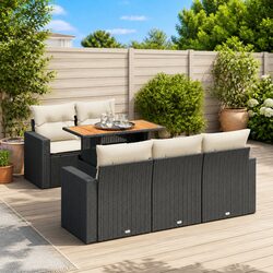 Inviting 6 Piece Modular Outdoor Sofa Set in Black