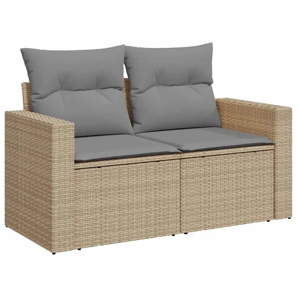 6 Piece Garden Sofa Set Outdoor Furniture Beige Rattan Patio Lounge Seating