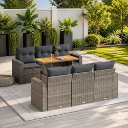 Your Ideal 7-Piece Grey Rattan Sofa Set for Outdoor Relaxation