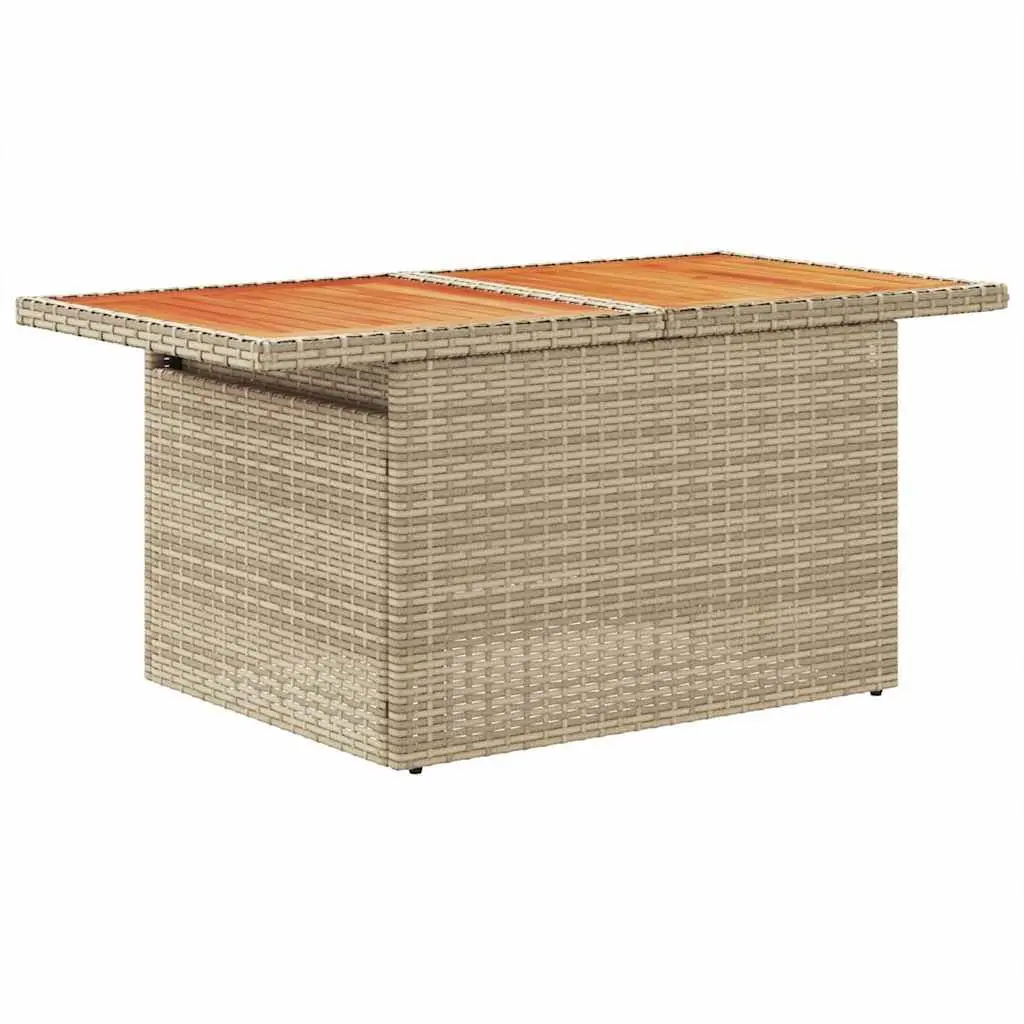 Garden Sofa Set 8 Piece Outdoor Furniture Patio Beige Poly Rattan with Cushions