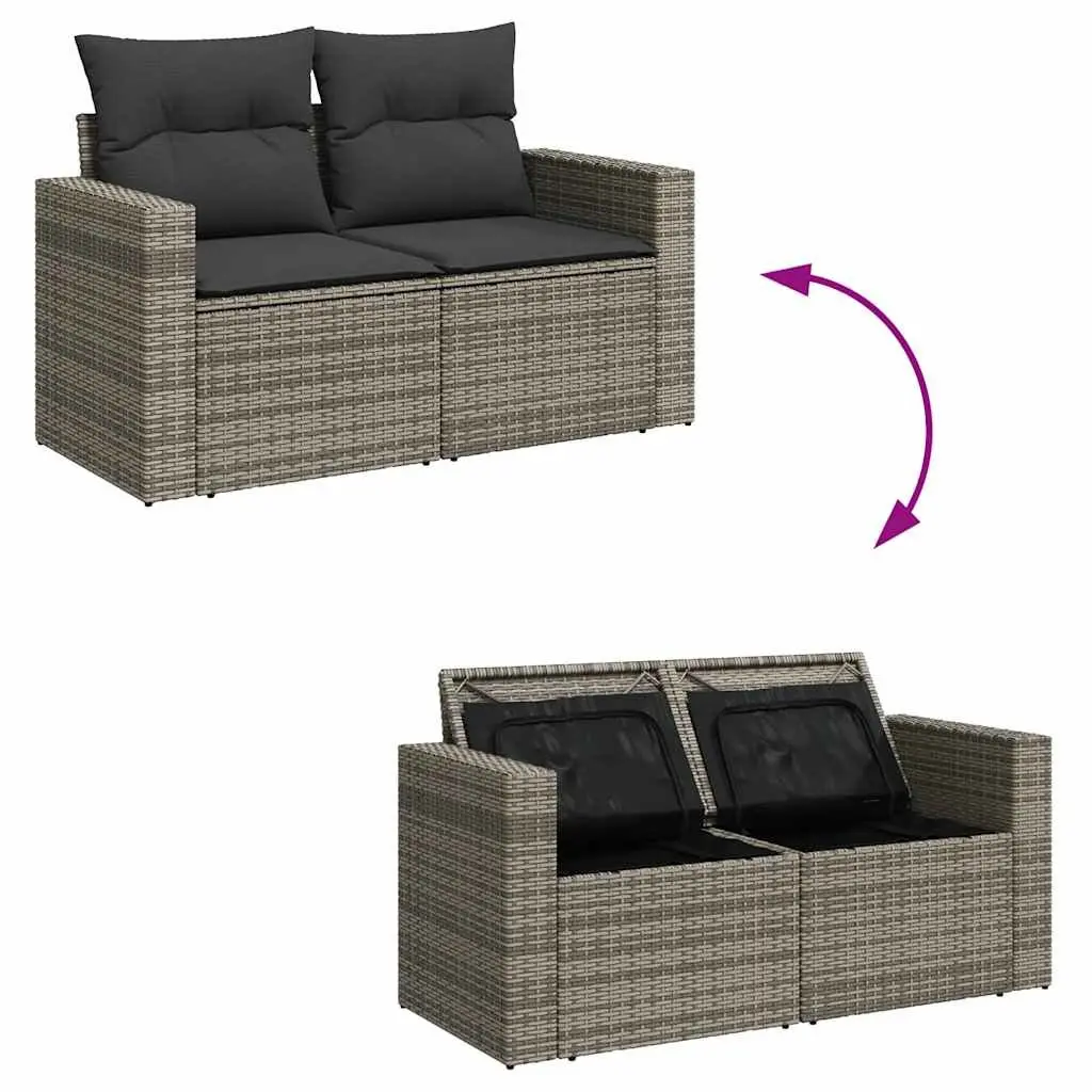 Garden Sofa Set 6 Piece Outdoor Furniture Patio Lounge Grey Poly Rattan Modular