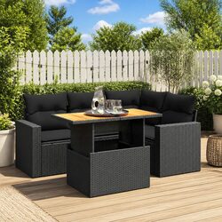 5 Piece Garden Sofa Set in Black - Perfect for Your Space