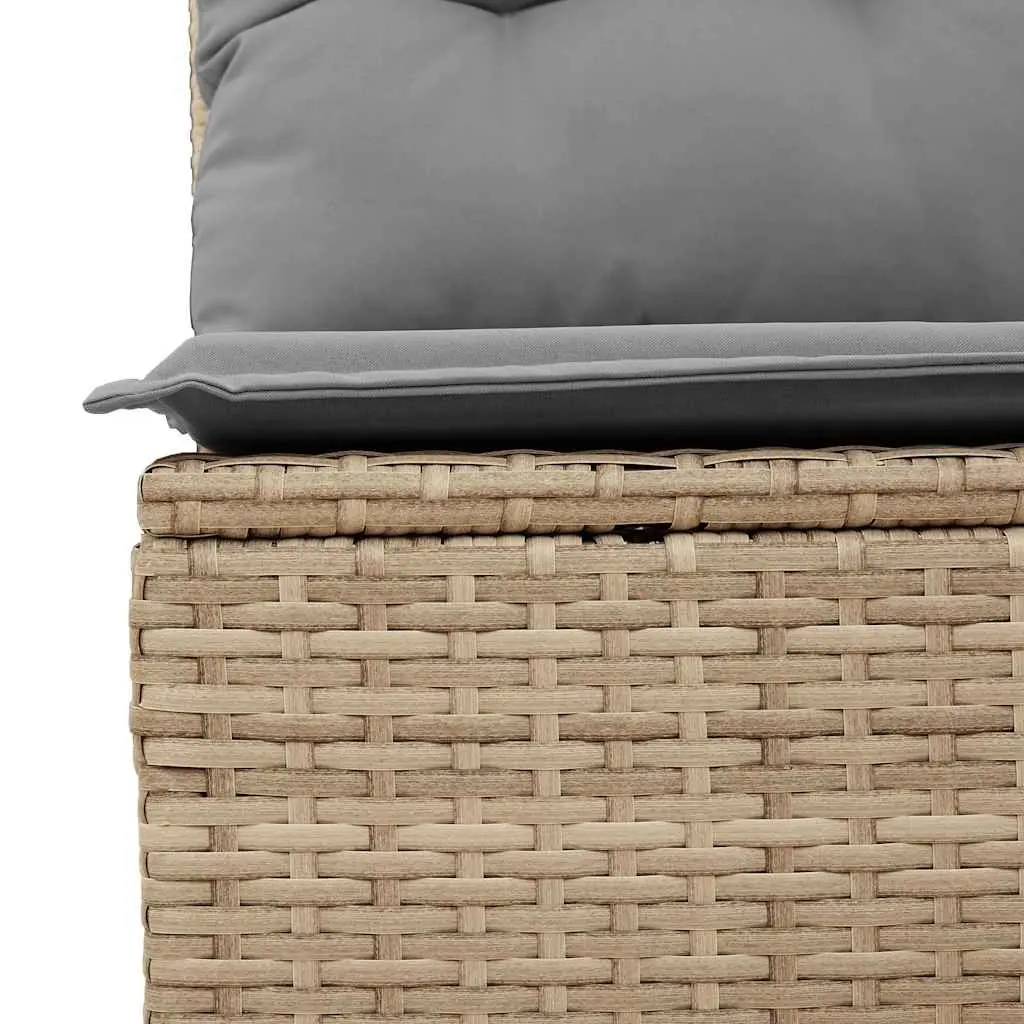 Garden Sofa Set 9 Piece Outdoor Furniture Patio Beige Poly Rattan with Cushions