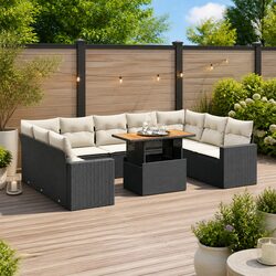 Friendly 10-Piece Poly Rattan Garden Sofa Set