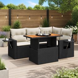 Friendly 5 Piece Modular Garden Sofa Set in Black