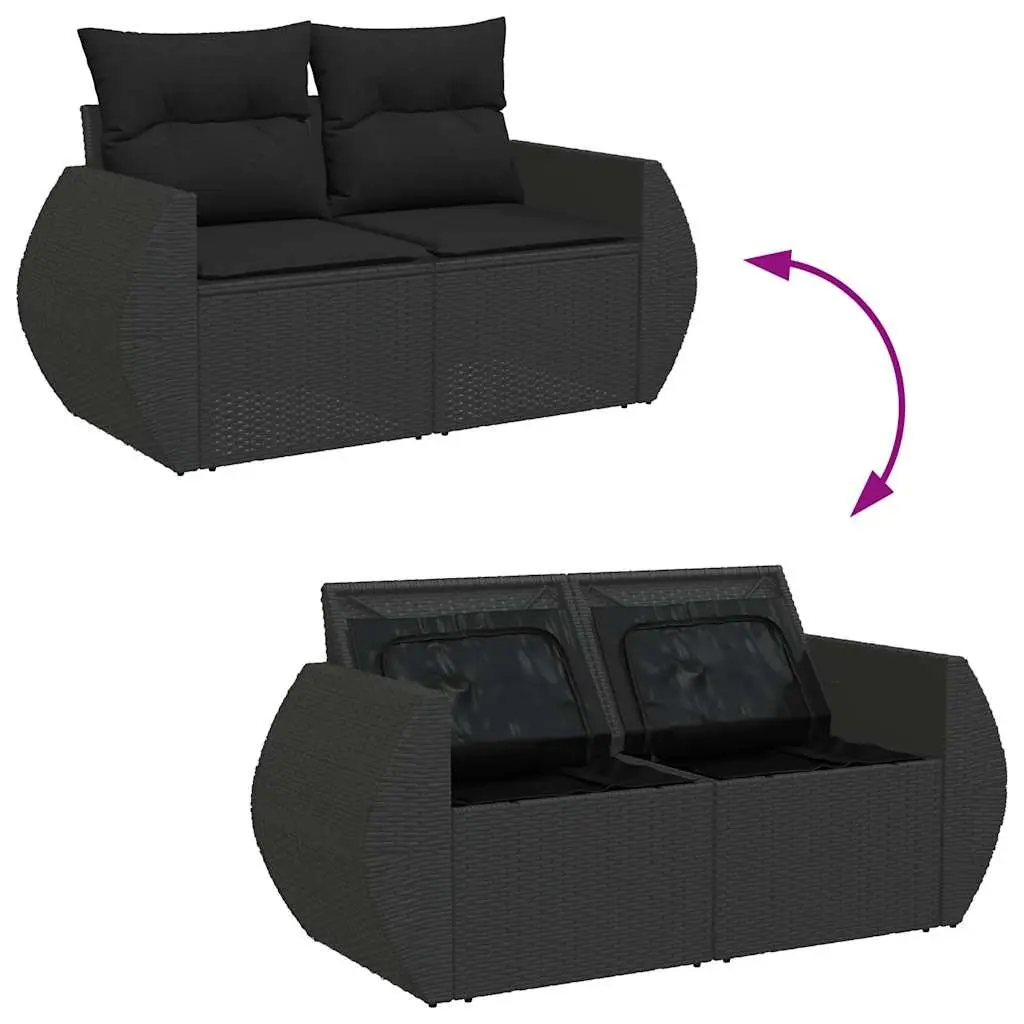 Garden Sofa Set 9 Piece Outdoor Furniture Patio Rattan Sectional with Cushions