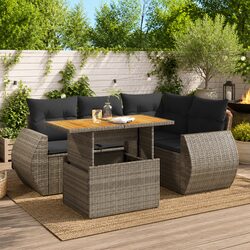 Friendly Grey Garden Sofa Set - 5 Pieces for Your Patio