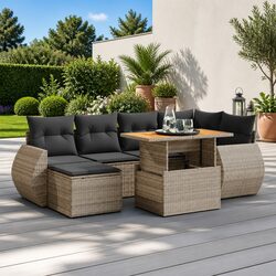 Friendly 7 Piece Garden Sofa Set with Practical Storage Solutions