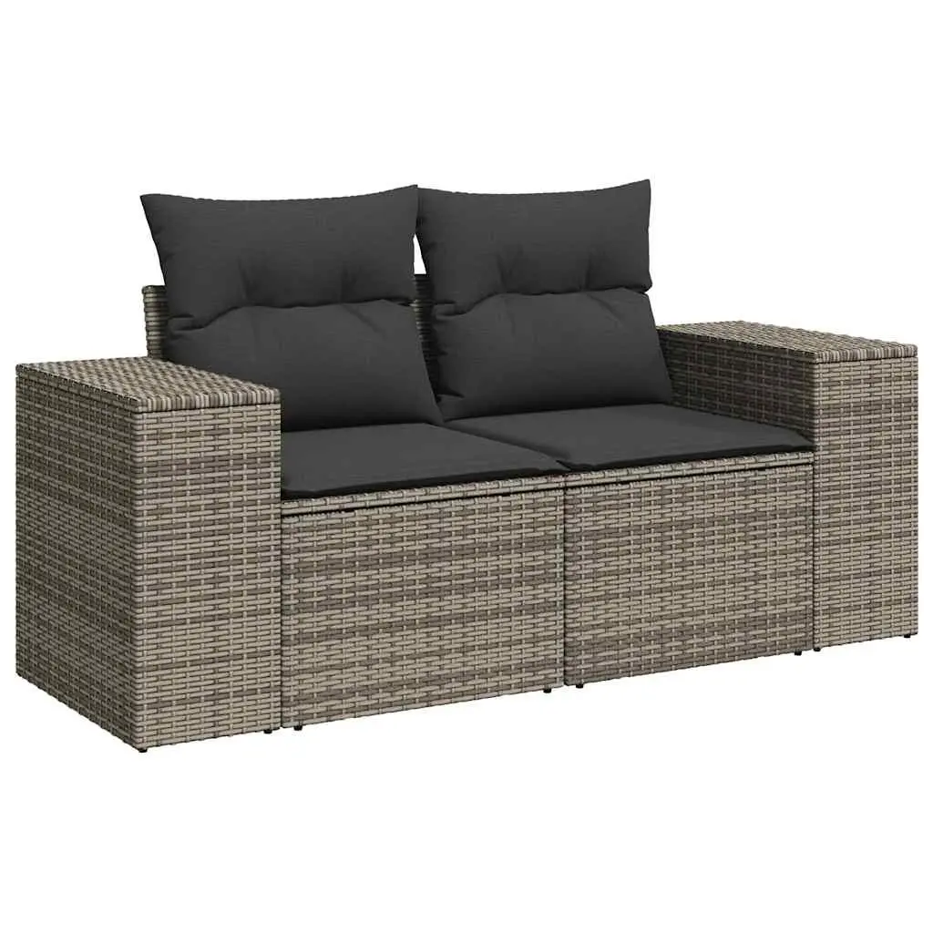 Garden Sofa Set Modular Grey 7 Piece PE Rattan Outdoor Furniture