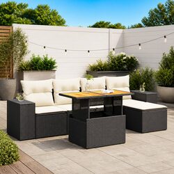Friendly 6-Piece Black Outdoor Sofa Set