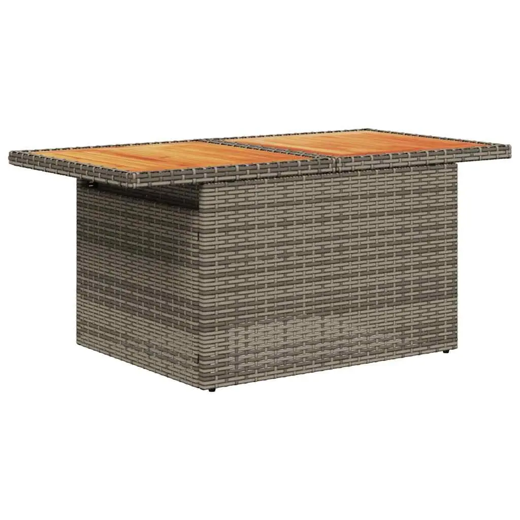 Modular Garden Sofa Set 9 Piece Grey Poly Rattan Outdoor Lounge Furniture