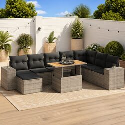 Your Perfect Garden Sofa Set: 9 Pieces in Grey