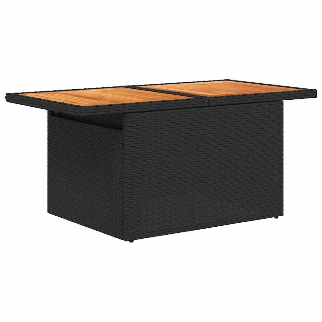 Garden Sofa Set 6 Piece Outdoor Furniture Black Rattan Patio Seating with