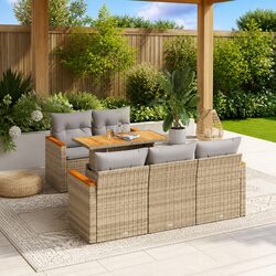 Your Friendly 6 Piece Garden Sofa Set in Beige
