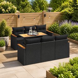 Your 7-Piece Outdoor Sofa Set in Black Poly Rattan