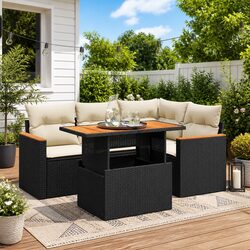 Friendly Black Modular Garden Sofa Set - 5 Pieces