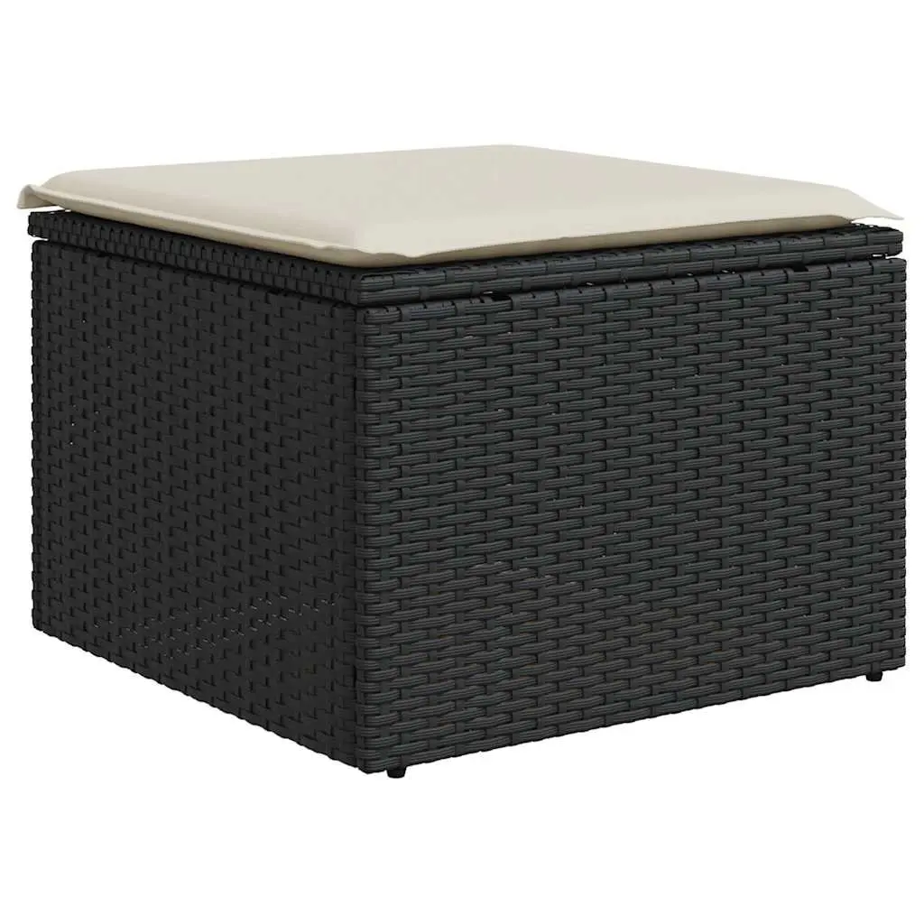 Garden Sofa Set 6 Piece Outdoor Furniture Black Rattan Modular Patio Seating