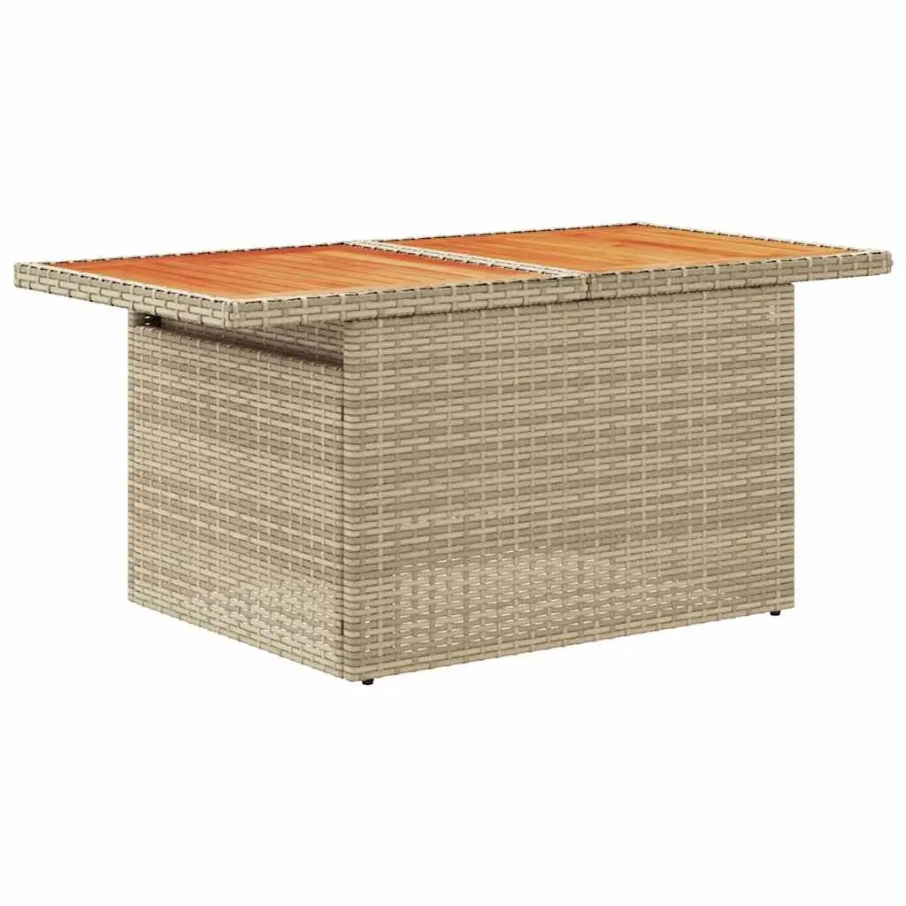 7 Piece Garden Sofa Set Outdoor Furniture Beige Cushions Poly Rattan Patio