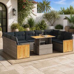 Create a Cozy Outdoor Retreat with This 10-Piece Sofa Set