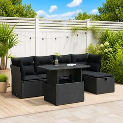 Relax in Style with Our 6 Piece Black Rattan Sofa Set