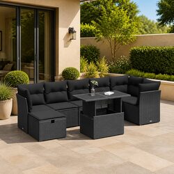 Friendly 8-Piece Modular Garden Sofa Set for You