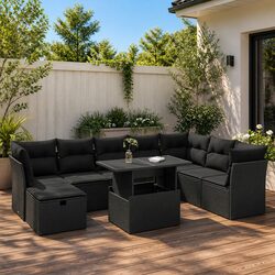 Join Friends in Comfort with Our 9 Piece Garden Sofa Set