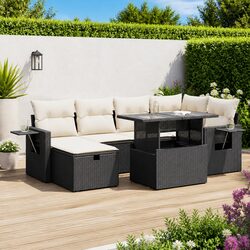 Enjoy Outdoor Living with 7 Piece Black Sofa Set