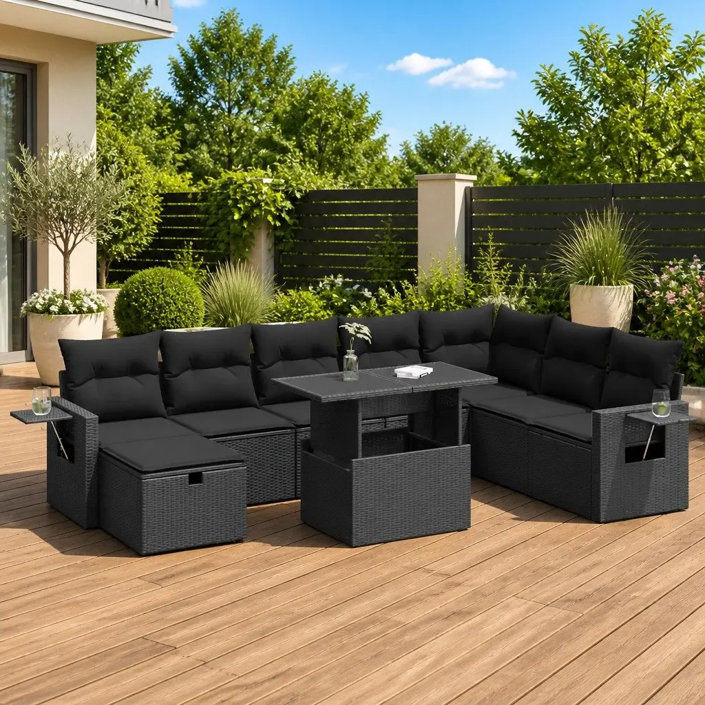 9 Piece Outdoor Sofa Set with Storage