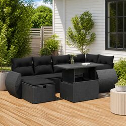 Your New 7 Piece Black Rattan Garden Sofa Set Awaits