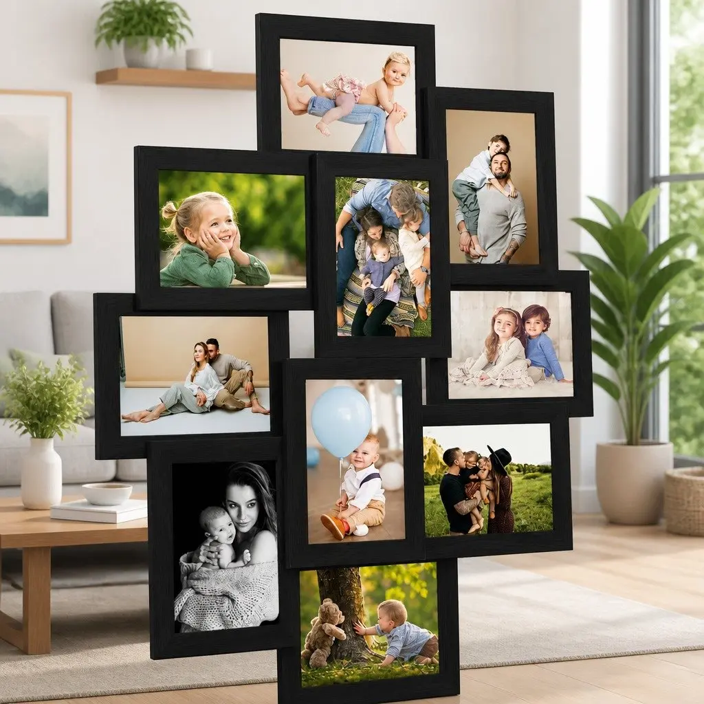 Collage Photo Frame Black 10 Piece 10x15 cm Picture Display Wall Decor