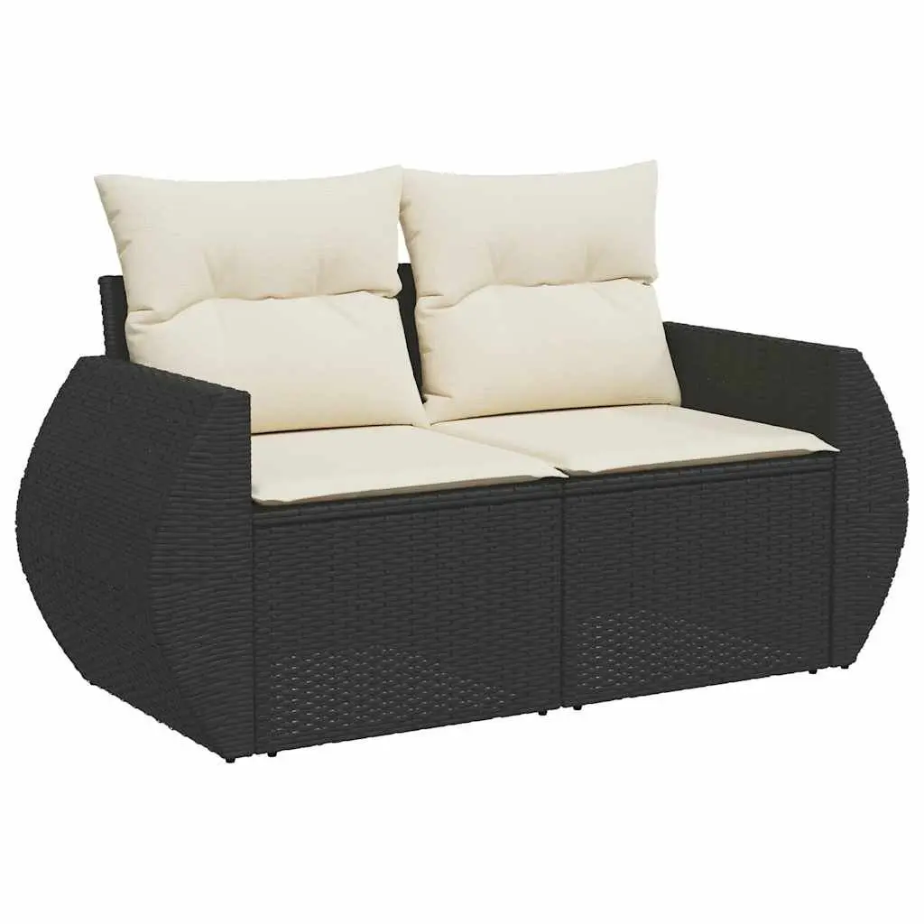 Garden Sofa Set 9 Piece Outdoor Furniture Black Poly Rattan Patio Lounge Modular