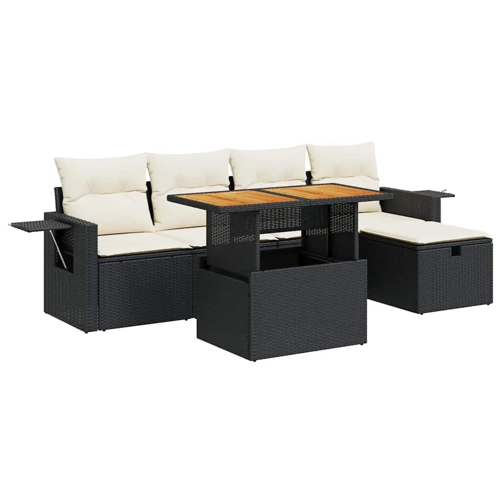 6 Piece Garden Sofa Set with Cushions
