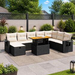A Friendly 9-Piece Sofa Set for Your Outdoor Enjoyment