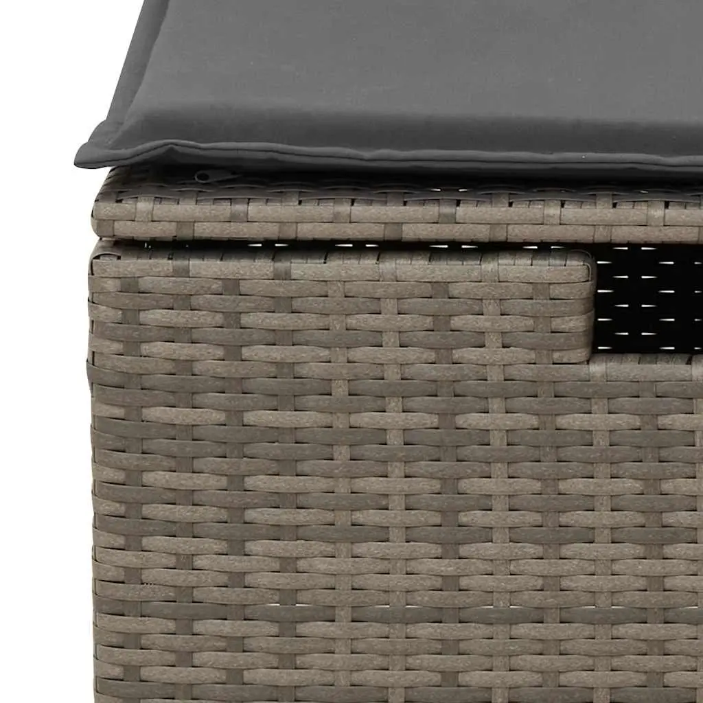 Garden Sofa Set 8 Piece Outdoor Furniture Grey Poly Rattan Modular Patio Seating