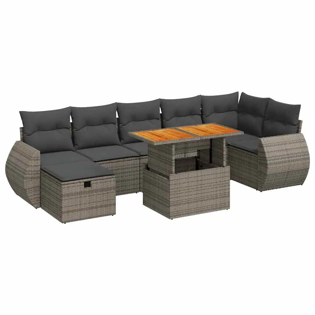 Garden Sofa Set Modular Grey 5 Piece Outdoor Furniture with Cushions