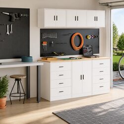 Your New 2pc White Garage Cabinets for Tool Storage