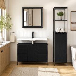 Your Friendly Black Bathroom Vanity Unit - 2-Piece Set
