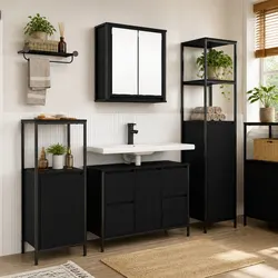 Your Friendly 3-Piece Black Oak Bathroom Vanity Set